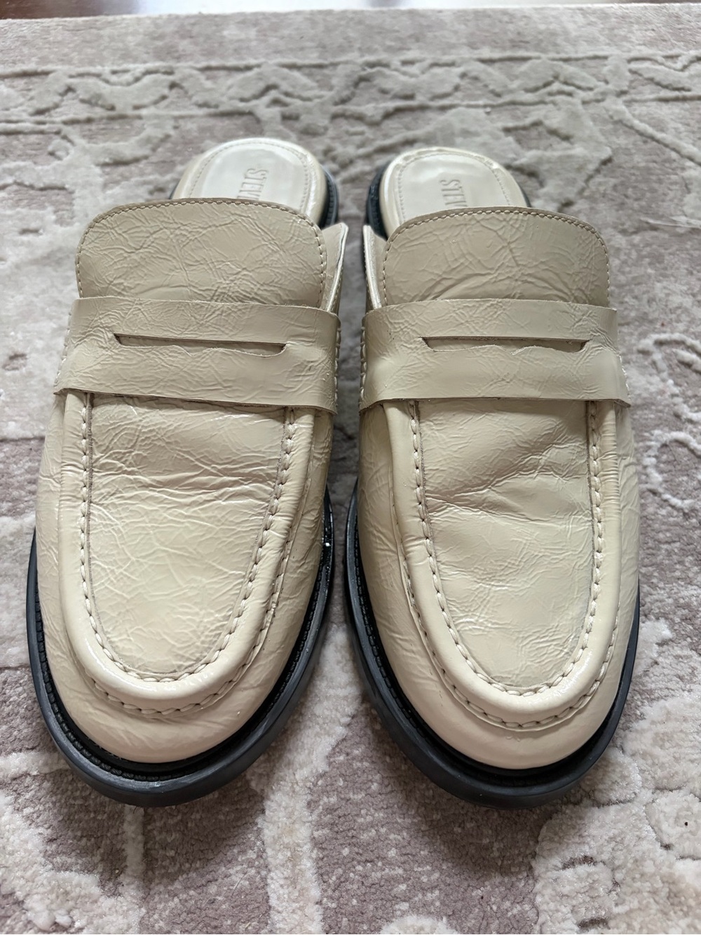 Women’s Steve Madden Cream Slip-On Penny Loafer Mules